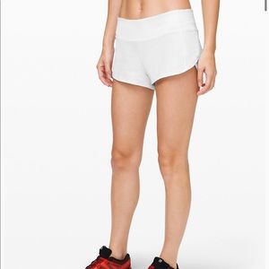 White LuluLemon Speed Up Shorts